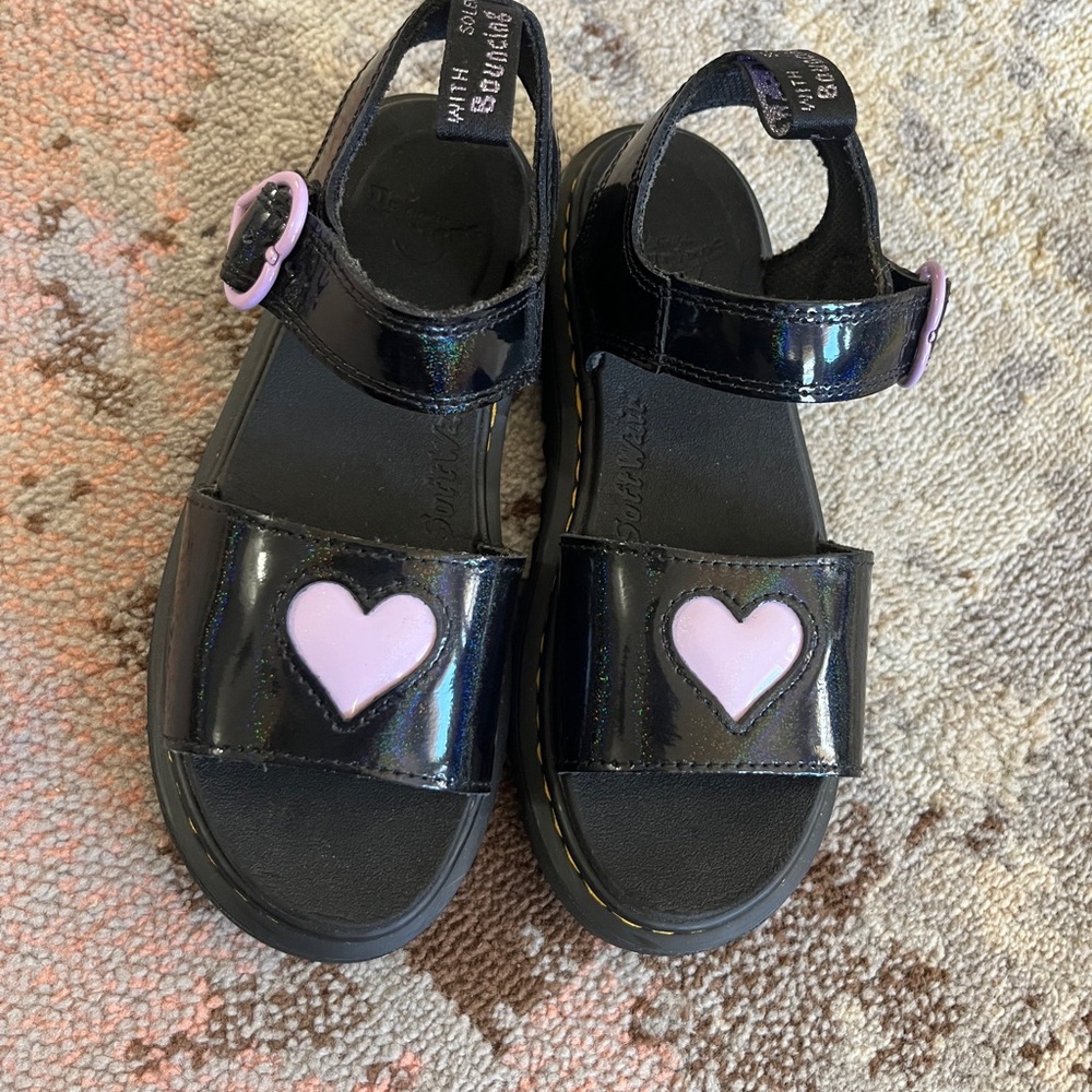 Black and Pink Kids Sandals
